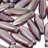 5mm x 16mm Dagger Bead - Dark Amethyst Full Argent Flare - 20060-24203