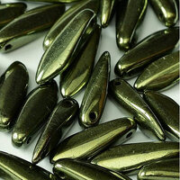 5mm x 16mm Dagger Bead - Jet Red Luster - 23980-14495