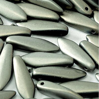 5mm x 16mm Dagger Bead - Jet Chrome Full Matted - 23980-27470