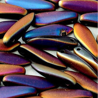 5mm x 16mm Dagger Bead - Jet Sliperit Full Matted - 23980-29573