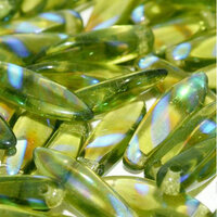 5mm x 16mm Dagger Bead - Olivine AB Stripes - 50230-2870V