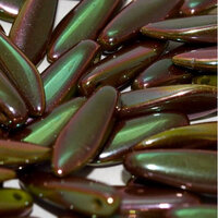 5mm x 16mm Dagger Bead - Opaque Mint Green Full Apricot Medium - 53410-29123