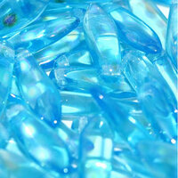 5mm x 16mm Dagger Bead - Aqua AB Dots - 60020-2870A
