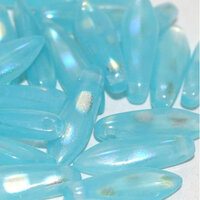 5mm x 16mm Dagger Bead - Aqua Opal AB Dots - 61000-2870A