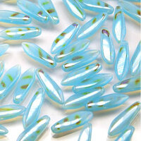5mm x 16mm Dagger Bead - Aqua Opal AB Stripes - 61000-2870V
