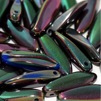 5mm x 16mm Dagger Bead - Opaque Blue Full Apricot Medium - 62010-29123