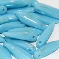 5mm x 16mm Dagger Bead - Turquoise AB Stripes - 63030-2870V