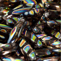 5mm x 16mm Dagger Bead - Rosaline Vitrail Stripes - 70110-2810V