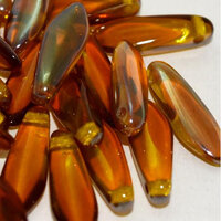 5mm x 16mm Dagger Bead - Amber Celsian - 80020-22501