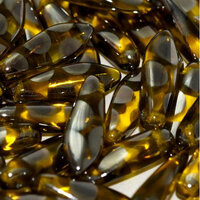 5mm x 16mm Dagger Bead - Amber Chrome Dots - 80020-2740A