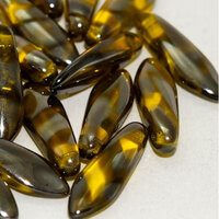 5mm x 16mm Dagger Bead - Amber Chrome Stripes - 80020-2740V