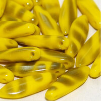 5mm x 16mm Dagger Bead - Lemon Vacuum Hematite Stripes - 83120-2720V