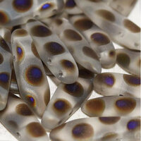 5mm x 16mm 2 Hole Dagger Bead - Crystal Azuro Dots Matted - 00030-2227A