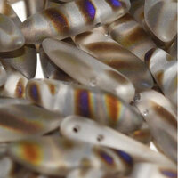 5mm x 16mm 2 Hole Dagger Bead - Crystal Azuro Stripes Matted - 00030-2227V 