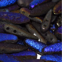 5mm x 16mm 2 Hole Dagger Bead - Crystal Etched Azuro Full - 00030-22283