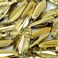 5mm x 16mm 2 Hole Dagger Bead - Crystal Amber - 00030-26441