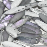 5mm x 16mm 2 Hole Dagger Bead - Crystal Etched Vitrail Light - 00030-26586