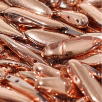 5mm x 16mm 2 Hole Dagger Bead - Crystal Capri Gold Full - 00030-27100