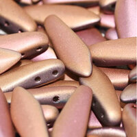 5mm x 16mm 2 Hole Dagger Bead - Crystal Capri Rose Full Matted - 00030-27243