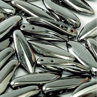 5mm x 16mm 2 Hole Dagger Bead - Crystal Full Chrome - 00030-27400