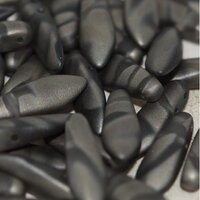 5mm x 16mm 2 Hole Dagger Bead - Crystal Chrome Stripes Matted - 00030-2747V