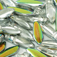 5mm x 16mm 2 Hole Dagger Bead - Crystal Vitrail - 00030-28101