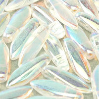 5mm x 16mm 2 Hole Dagger Bead - Crystal AB - 00030-28701