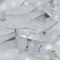 5mm x 16mm 2 Hole Dagger Bead - Crystal Etched AB Dots - 00030-2878A
