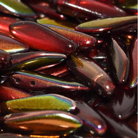 5mm x 16mm 2 Hole Dagger Bead - Crystal Magic Wine - 00030-95200