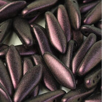 5mm x 16mm 2 Hole Dagger Bead - Jet Polychrome Purple Bronze - 23980-29064