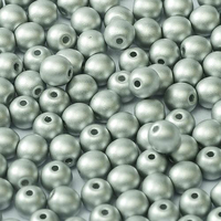 3mm Druk (Round) Bead - Alabaster Metallic Silver - 02010-29405