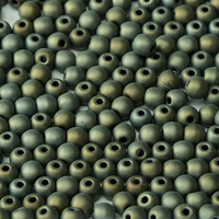 3mm Druk (Round) Bead - Jet Matted Brown Iris - 23980-21115
