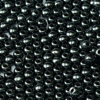 3mm Druk (Round) Bead - Jet Vacuum Hematite Full - 23980-27200