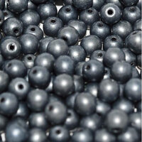 3mm Druk (Round) Bead - Jet Hematite Matted - 23980-84400