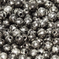3mm Druk (Round) Bead - Jet Antique Chrome Matted - 23980-88549