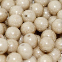 4mm Druk (Round) Bead - Chalk White Latte Luster - 03000-14419