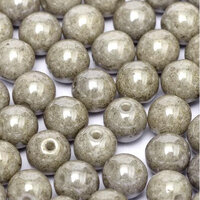 4mm Druk (Round) Bead - Chalk White Grey Luster - 03000-14449