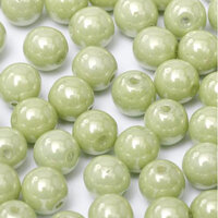4mm Druk (Round) Bead - Chalk White Mint Luster - 03000-14457