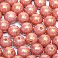 4mm Druk (Round) Bead - Chalk White Red Luster - 03000-14495