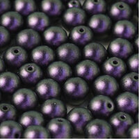 4mm Druk (Round) Bead - Jet Polychrome Black Raspberry - 23980-94101