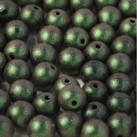 4mm Druk (Round) Bead - Jet Polychrome Sage - Citrus - 23980-94103