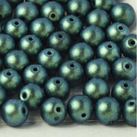 4mm Druk (Round) Bead - Jet Polychrome Mint Chocolate - 23980-94104
