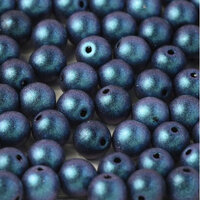 4mm Druk (Round) Bead - Jet Polychrome Blueberry - 23980-94105