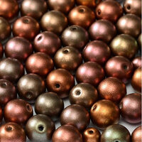 6mm Druk (Round) Bead - Purple Iris Gold  - 01640