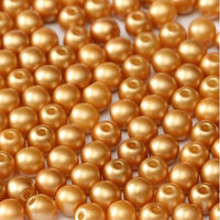 6mm Druk (Round) Bead - Alabaster Pastel Amber - 02010-25003