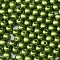 6mm Druk (Round) Bead - Alabaster Pastel Olivine - 02010-25034