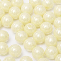 6mm Druk (Round) Bead - Chalk White Cream Luster - 03000-14401