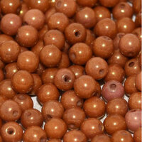 6mm Druk (Round) Bead - Chalk White Gold Luster - 03000-14497