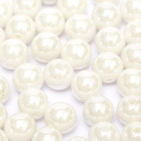 6mm Druk (Round) Bead - Chalk White Shimmer - 03000-21402