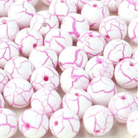 6mm Druk (Round) Bead - Ionic White / Pink - 03000-24603